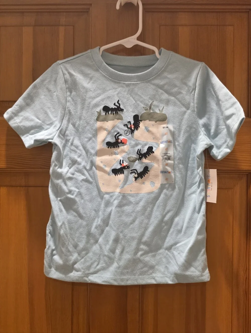 NWT Garanimals Light Blue T-Shirt with Ants 4T